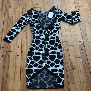 PIERRE BALMAIN paneled deep V-neck Dress Size 8